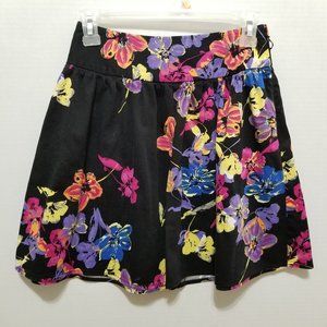 Candie's skirt 0 floral print mini cotton spandex stretch feminine girly